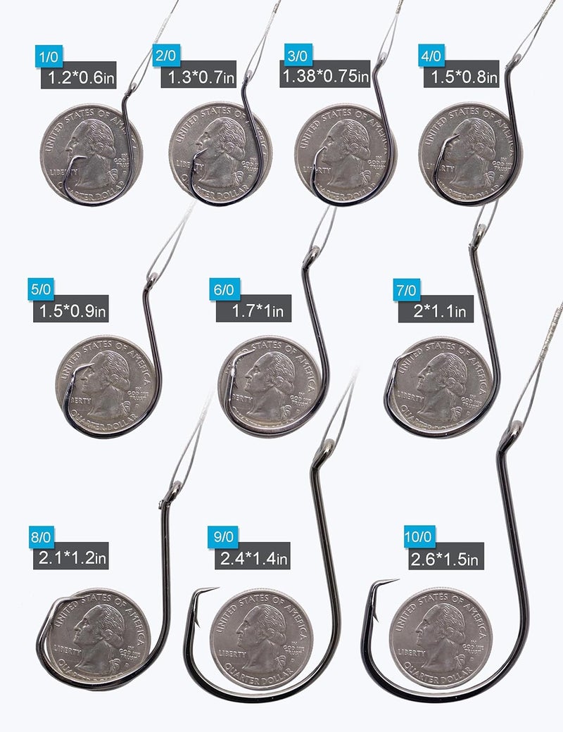 Beoccudo Circle Hooks Rigs Saltwater Steel Leader Wire, 25pcs Heavy Duty Circle Hook with Leader Wire Bass Catfish Fishing Lure Rig - Image 2